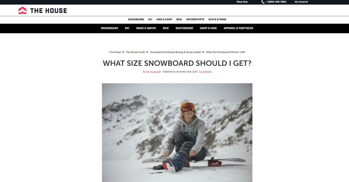 The House Snowboard Size Calculator