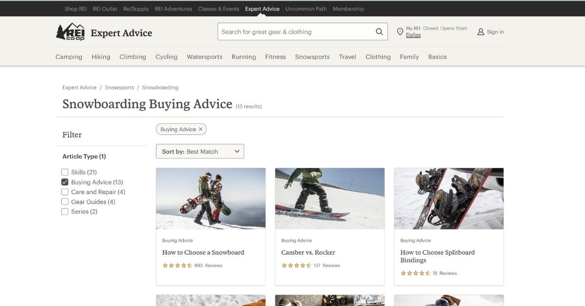 REI Snowboard Size Calculator