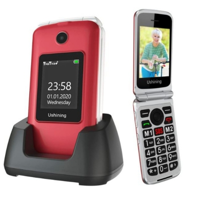 A Flip Mobile Phone With Large Buttons