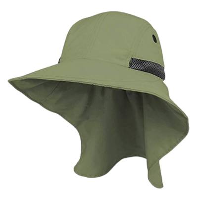 Mega Cap Juniper Men's Olive Wide Brim Outdoor Sun Flap Hat