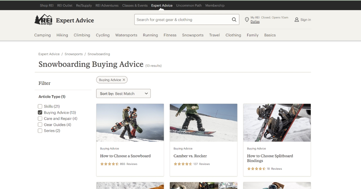 REI Snowboard Size Calculator